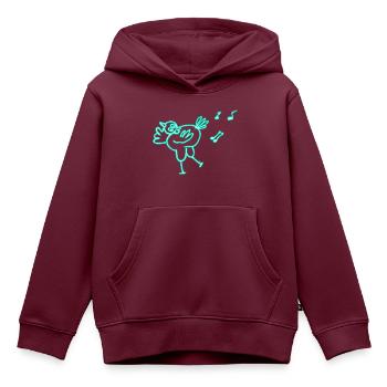 Neon Huhn - Kinder Premium Organic Hoodie - Burgunderrot - Vorne - AI Model Kid Female (0cm)