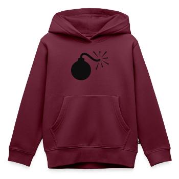 "Mac Bomb" - Kinder Premium Organic Hoodie - Burgunderrot - Vorne - AI Model Kid Female (0cm)