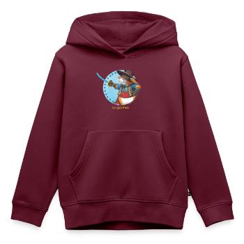 Leo Lausemaus Kostüm Fasching - Kinder Premium Organic Hoodie - Burgunderrot - Vorne - AI Model Kid Female (0cm)