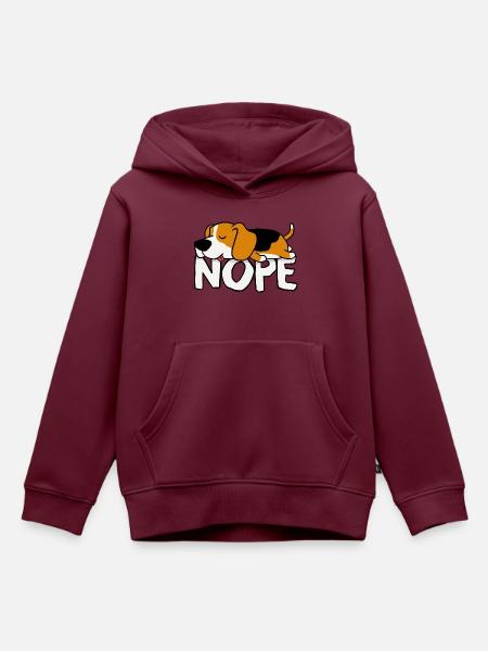 Nope! Beagle - Kinder Premium Organic Hoodie - Burgunderrot