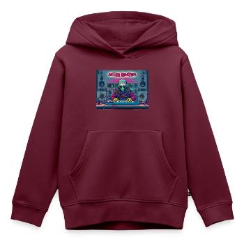 "Studio Monster" My Home Is My Studio Nr. 031 - Kinder Premium Organic Hoodie - Burgunderrot - Vorne - AI Model Kid Female (0cm)