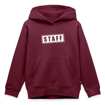 staff - Kinder Premium Organic Hoodie - Burgunderrot - Vorne - AI Model Kid Female (0cm)