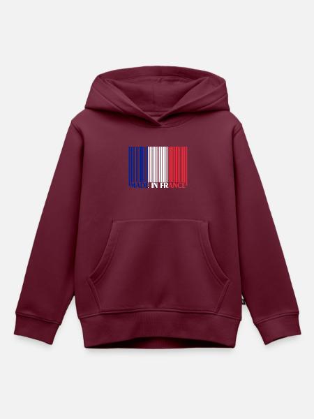 France france - Kinder Premium Organic Hoodie - Burgunderrot