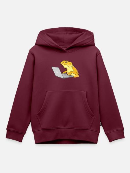 Eidechsen-Kodierung - Kinder Premium Organic Hoodie - Burgunderrot