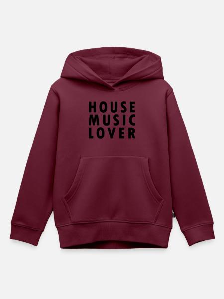 House Music Lover - Kinder Premium Organic Hoodie - Burgunderrot
