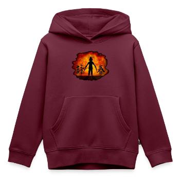 explosion - Kinder Premium Organic Hoodie - Burgunderrot - Vorne - AI Model Kid Female (0cm)