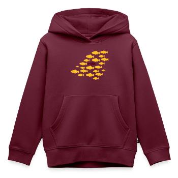 Gegen den Strom Schwimmen - Kinder Premium Organic Hoodie - Burgunderrot - Vorne - AI Model Kid Female (0cm)