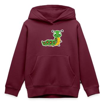 Raupe - Kinder Premium Organic Hoodie - Burgunderrot - Vorne - AI Model Kid Female (0cm)