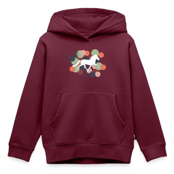 Pattern Isi - Kinder Premium Organic Hoodie - Burgunderrot - Vorne - AI Model Kid Female (0cm)