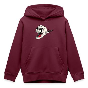 Schädel durchbohrt Todesknospendolch der alten Schule - Kinder Premium Organic Hoodie - Burgunderrot - Vorne - AI Model Kid Female (0cm)