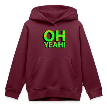 OH YEAH! - Kinder Premium Organic Hoodie - Burgunderrot - Vorne - AI Model Kid Female (0cm)