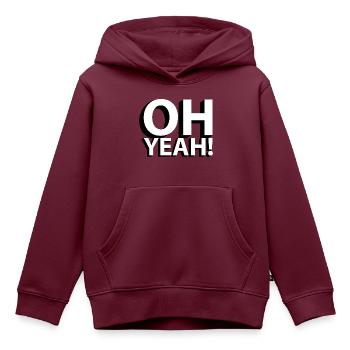 OH YEAH! - Kinder Premium Organic Hoodie - Burgunderrot - Vorne - AI Model Kid Female (0cm)