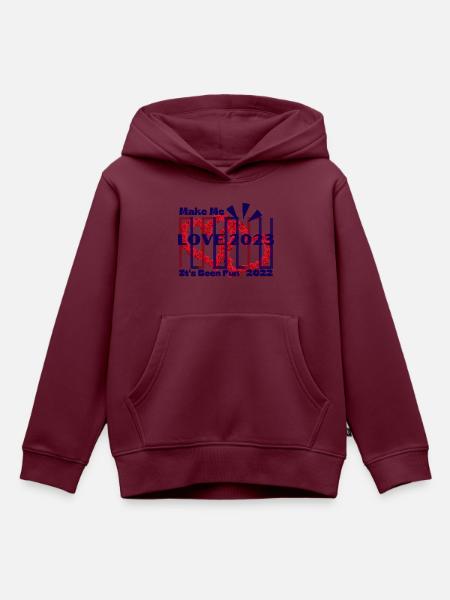 Liebe 2023 - Kinder Premium Organic Hoodie - Burgunderrot
