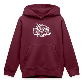 Halte es einfach - Kinder Premium Organic Hoodie - Burgunderrot - Vorne - AI Model Kid Female (0cm)
