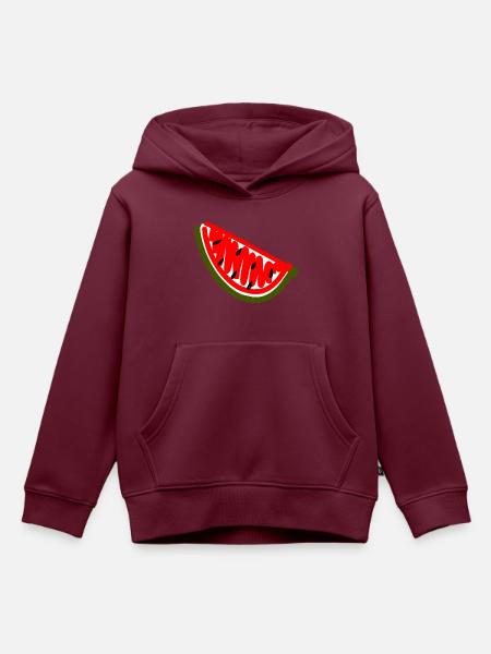 Wassermelone - Kinder Premium Organic Hoodie - Burgunderrot