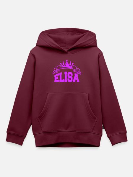 elisa - Kinder Premium Organic Hoodie - Burgunderrot