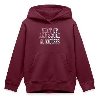 defensive joke statement churrascada winter - Kinder Premium Organic Hoodie - Burgunderrot - Vorne - AI Model Kid Female (0cm)
