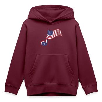 Country-Musik-Note und Spangled-Banner - Kinder Premium Organic Hoodie - Burgunderrot - Vorne - AI Model Kid Female (0cm)