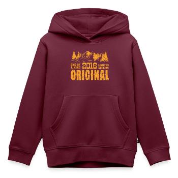 Geburtstagsgeschenk 2016 - 2016 - Kinder Premium Organic Hoodie - Burgunderrot - Vorne - AI Model Kid Female (0cm)