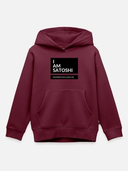 I am Satoshi - Kinder Premium Organic Hoodie - Burgunderrot