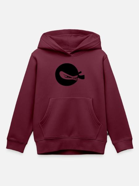 Ninja - Kinder Premium Organic Hoodie - Burgunderrot