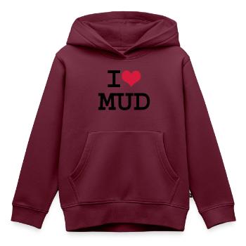I Herz-Schlamm - Kinder Premium Organic Hoodie - Burgunderrot - Vorne - AI Model Kid Female (0cm)
