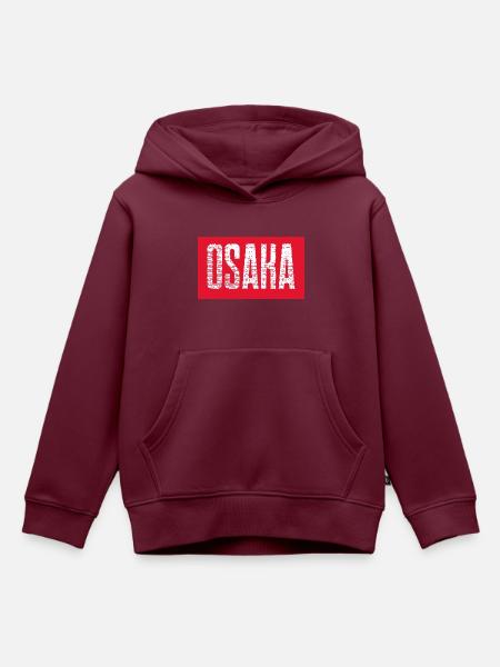 OSAKA - Kinder Premium Organic Hoodie - Burgunderrot