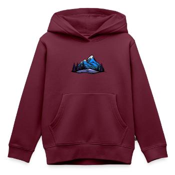 Landschaft Berge - Kinder Premium Organic Hoodie - Burgunderrot - Vorne - AI Model Kid Female (0cm)