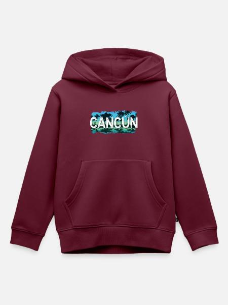 Cancun - Kinder Premium Organic Hoodie - Burgunderrot