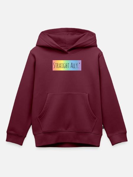 Straight Ally <3 - Kinder Premium Organic Hoodie - Burgunderrot