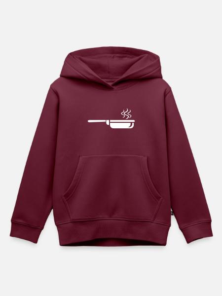 Pfanne Symbol - Kinder Premium Organic Hoodie - Burgunderrot