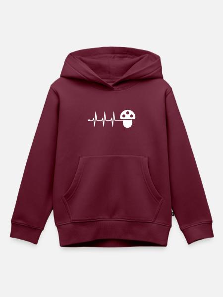 Pilze Puls - Kinder Premium Organic Hoodie - Burgunderrot