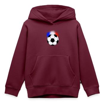 Frankreich Fußball - Kinder Premium Organic Hoodie - Burgunderrot - Vorne - AI Model Kid Female (0cm)