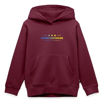 Immobilienmakler Beruf - Kinder Premium Organic Hoodie - Burgunderrot - Vorne - AI Model Kid Female (0cm)