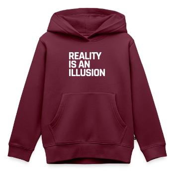 Die Realität ist eine Illusion - Kinder Premium Organic Hoodie - Burgunderrot - Vorne - AI Model Kid Female (0cm)