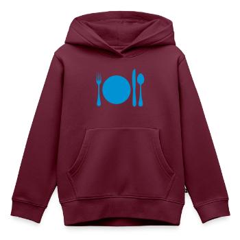 Essen - Kinder Premium Organic Hoodie - Burgunderrot - Vorne - AI Model Kid Female (0cm)
