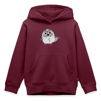 Wolf - Kinder Premium Organic Hoodie - Burgunderrot - Vorne - AI Model Kid Female (0cm)