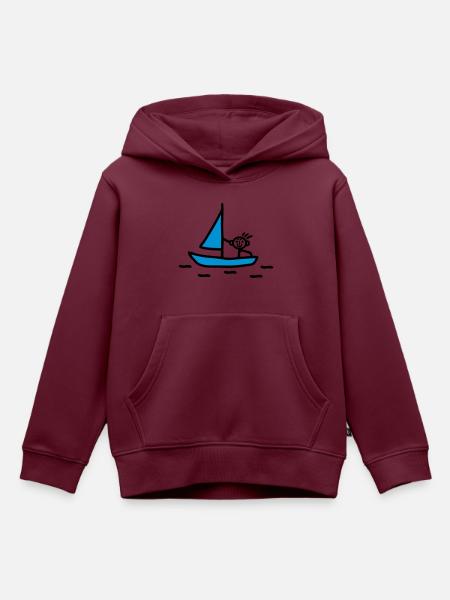 Strichmännchen segeln - V2 - Kinder Premium Organic Hoodie - Burgunderrot