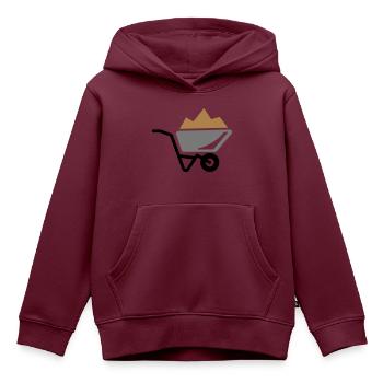 Schubkarre mit Sand - Kinder Premium Organic Hoodie - Burgunderrot - Vorne - AI Model Kid Female (0cm)