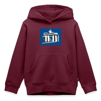 Brandenburger Tor - Kinder Premium Organic Hoodie - Burgunderrot - Vorne - AI Model Kid Female (0cm)