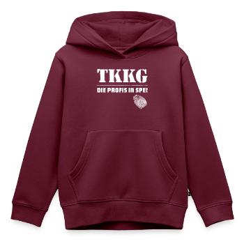 TKKG Logo Fingerabdruck Die Profis In Spe! - Kinder Premium Organic Hoodie - Burgunderrot - Vorne - AI Model Kid Female (0cm)