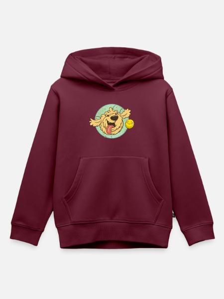 cockapoo Thor mit Tennisball - Kinder Premium Organic Hoodie - Burgunderrot