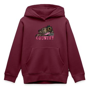 Country Musik ländlich Landei Countrymusiker Mom - Kinder Premium Organic Hoodie - Burgunderrot - Vorne - AI Model Kid Female (0cm)