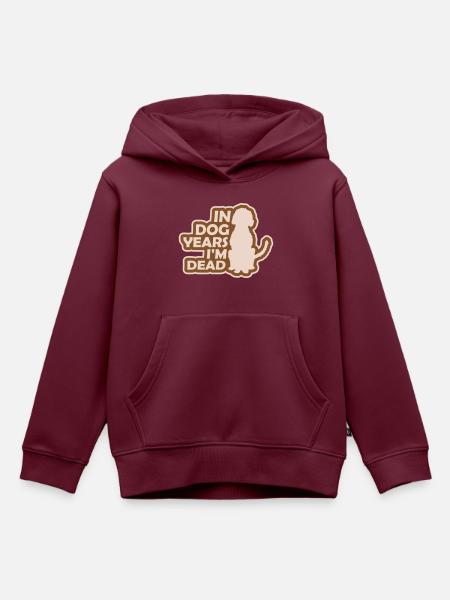 in dog years Dead - Kinder Premium Organic Hoodie - Burgunderrot
