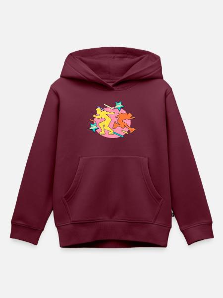 80s rollerblader - Kinder Premium Organic Hoodie - Burgunderrot
