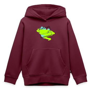 ichmaledeinbild.de - Logo - Kinder Premium Organic Hoodie - Burgunderrot - Vorne - AI Model Kid Female (0cm)