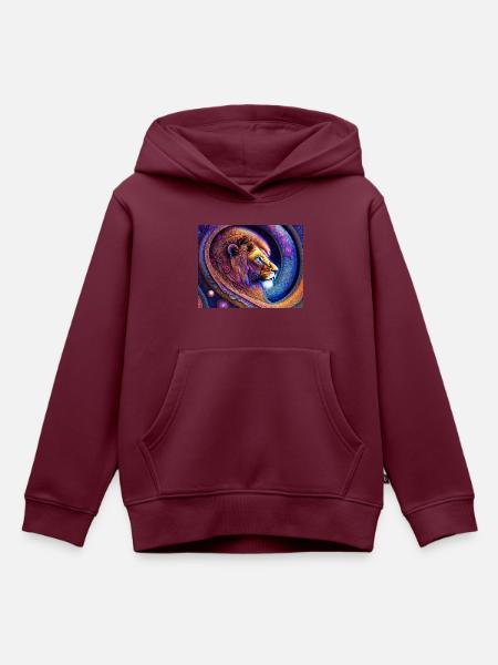 Löwe - Kinder Premium Organic Hoodie - Burgunderrot
