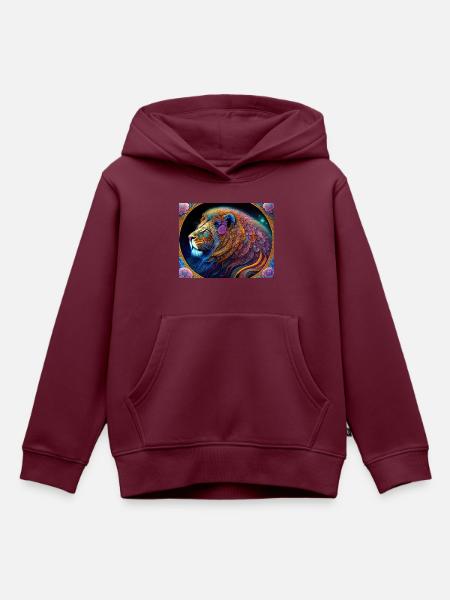 Löwe - Kinder Premium Organic Hoodie - Burgunderrot