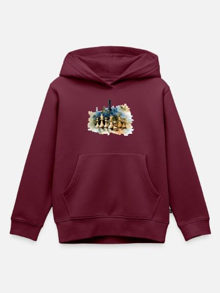 Öl auf Schachleinwand - Kinder Premium Organic Hoodie - Burgunderrot