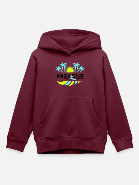 surf paradise - Kinder Premium Organic Hoodie - Burgunderrot